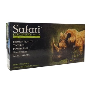[40875] GUANTE DE NITRILO SAFARI LIBRE DE POLVO TALLA XS COLOR NEGRO CAJA