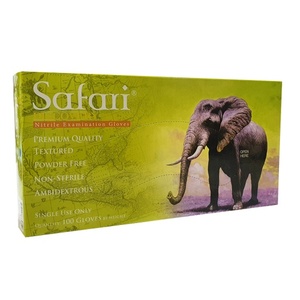 [40845] GUANTE DE NITRILO SAFARI LIBRE DE POLVO TALLA XS COLOR VERDE CAJA