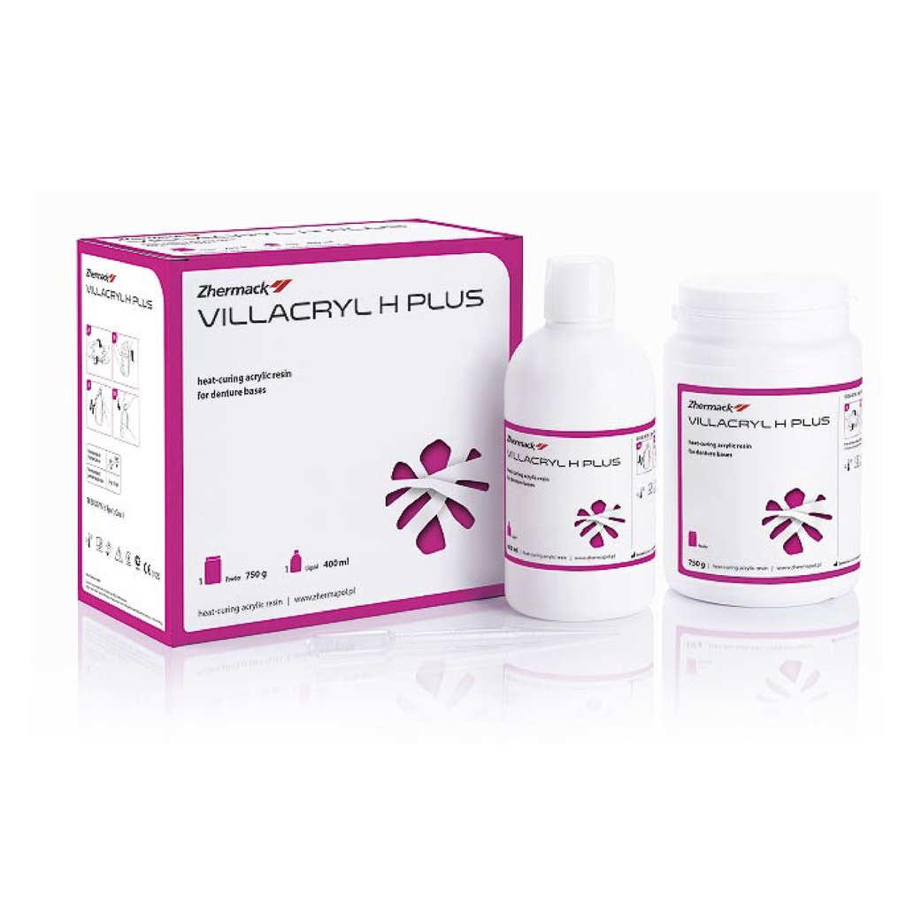VILLACRYL H PLUS COLOR 0 (TRANSPARENTE) TERMOPOLIMERIZABLE P/PROTESIS 750G POLVO 400ML LIQ V1000Z02