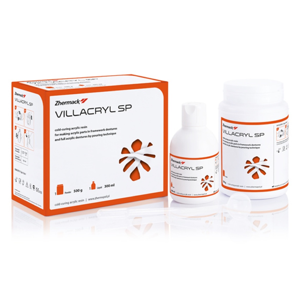 VILLACRYL SP COLOR 0 TRANS AUTOPOLIMERI. P/FABRICACION PROTE/REMOV ESQUE/TOT/PAR 500G 300ML V1200Z01
